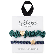 Load image into Gallery viewer, Forest Nights Silk Scrunchie &amp; Bangle Band Set