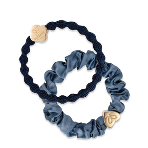 Blue Hues Silk Scrunchie & Bangle Band Set