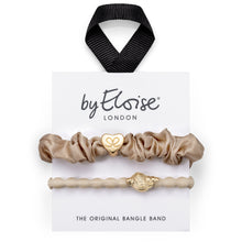 Load image into Gallery viewer, Shimmering Sands Silk Scrunchie &amp; Bangle Band Set