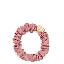 Load image into Gallery viewer, Silk Scrunchie Gold Heart - Rose Tan