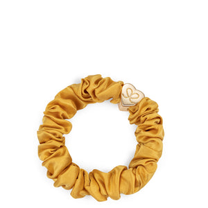 Silk Scrunchie Gold Heart - Mustard