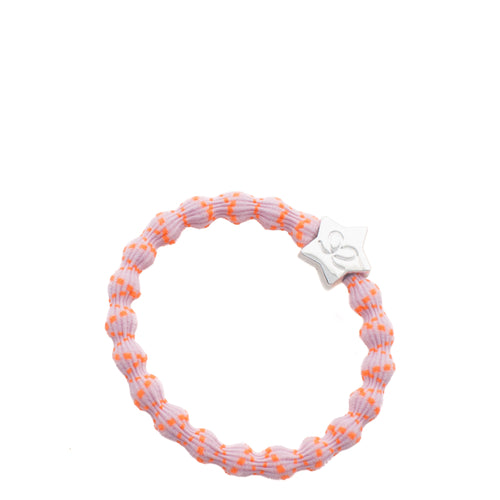 Silver Star - Neon Orange on Pink