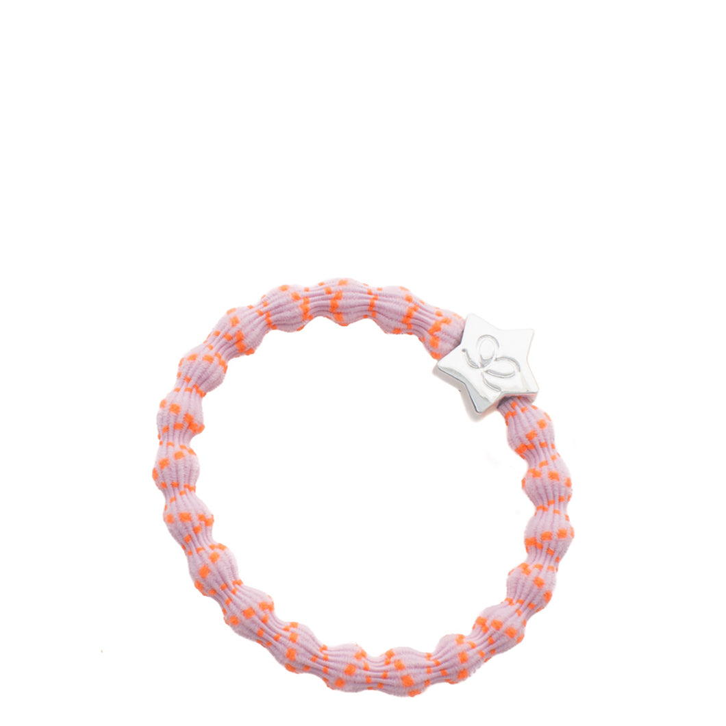 Silver Star - Neon Orange on Pink