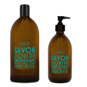 Uplifting Liquid Marseille Soap & Refill Set - Mint Basil