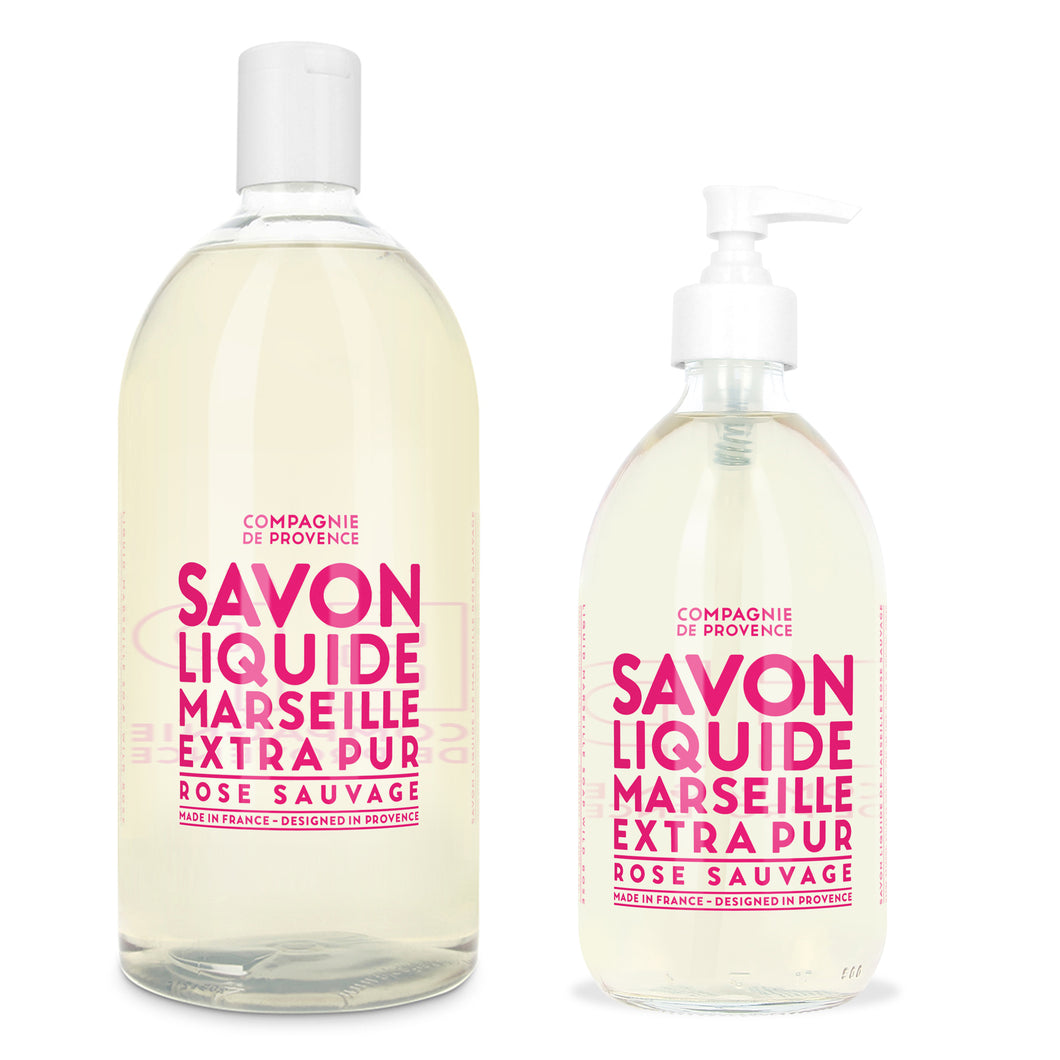 Liquid Marseille Soap & Refill Set - Wild Rose